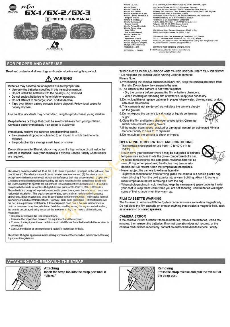 Minolta Vectis GX-1 instruction manual