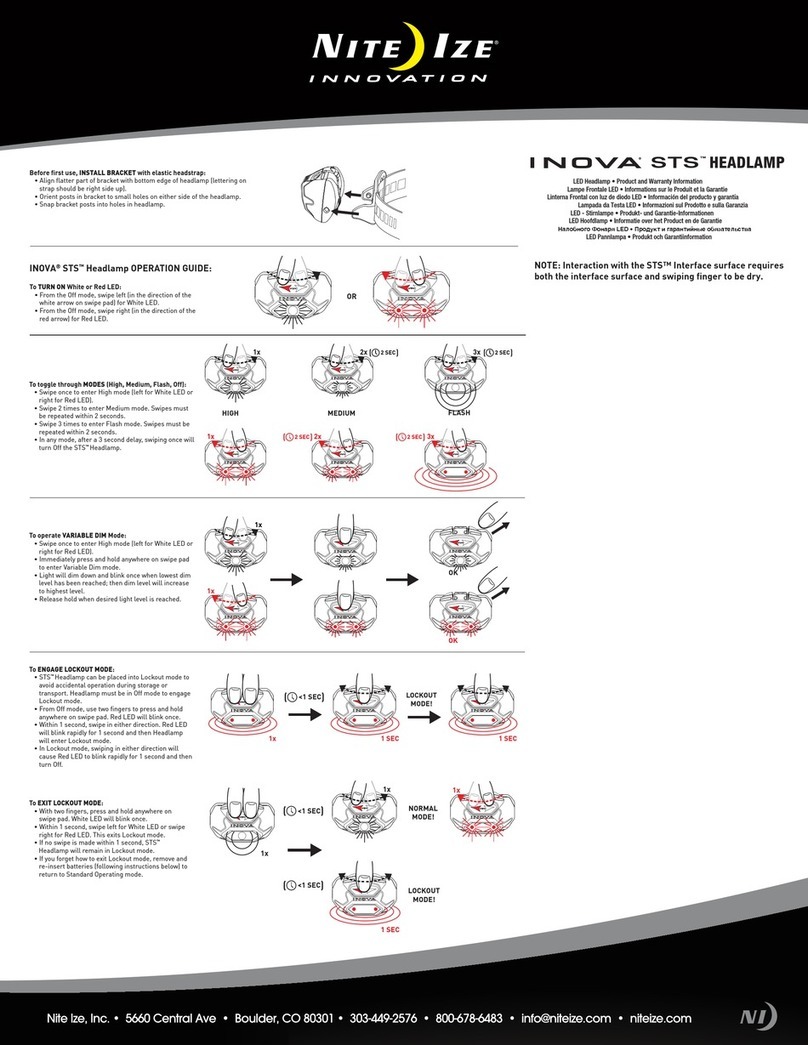 Nite Ize INOVA STS Product and Warranty Information