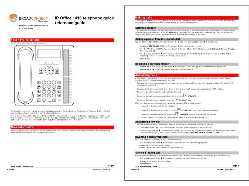 Broadconnect IP Office 1416 User manual