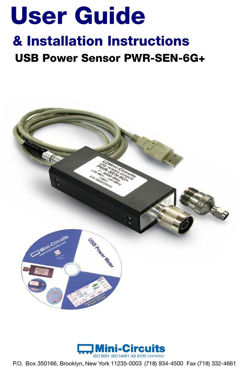 Mini-Circuits PWR-SEN-6G+ User's guide & installation instructions