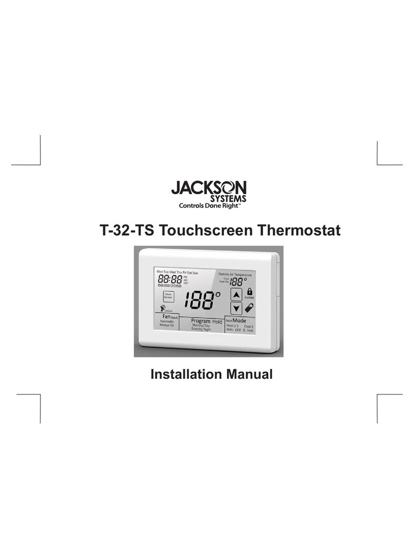 Jackson Systems T-32-TS Touchscreen Thermostat User manual Jackson Systems T-32-TS Touchscreen Thermostat User manual