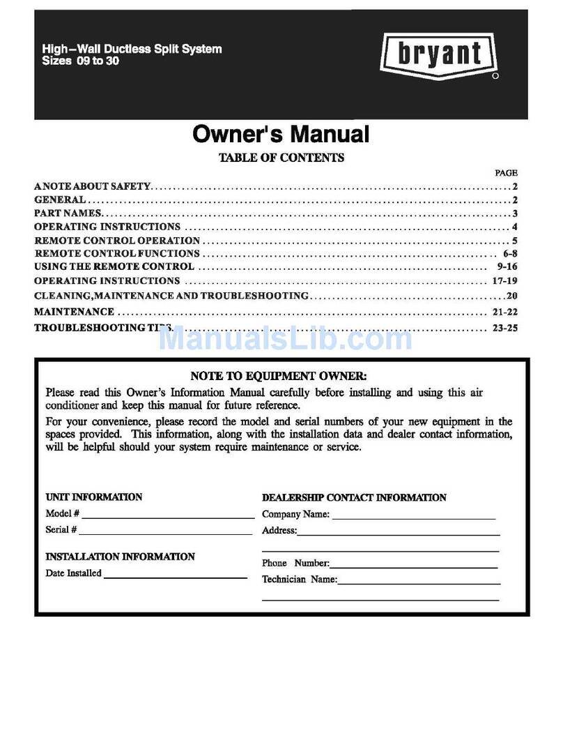 Bryant 538P Series User manual