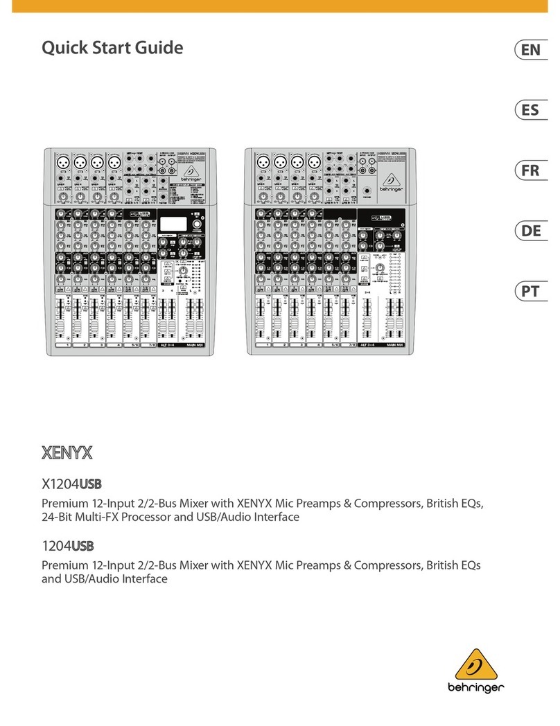 Behringer XENYX X1204USB quick start guide