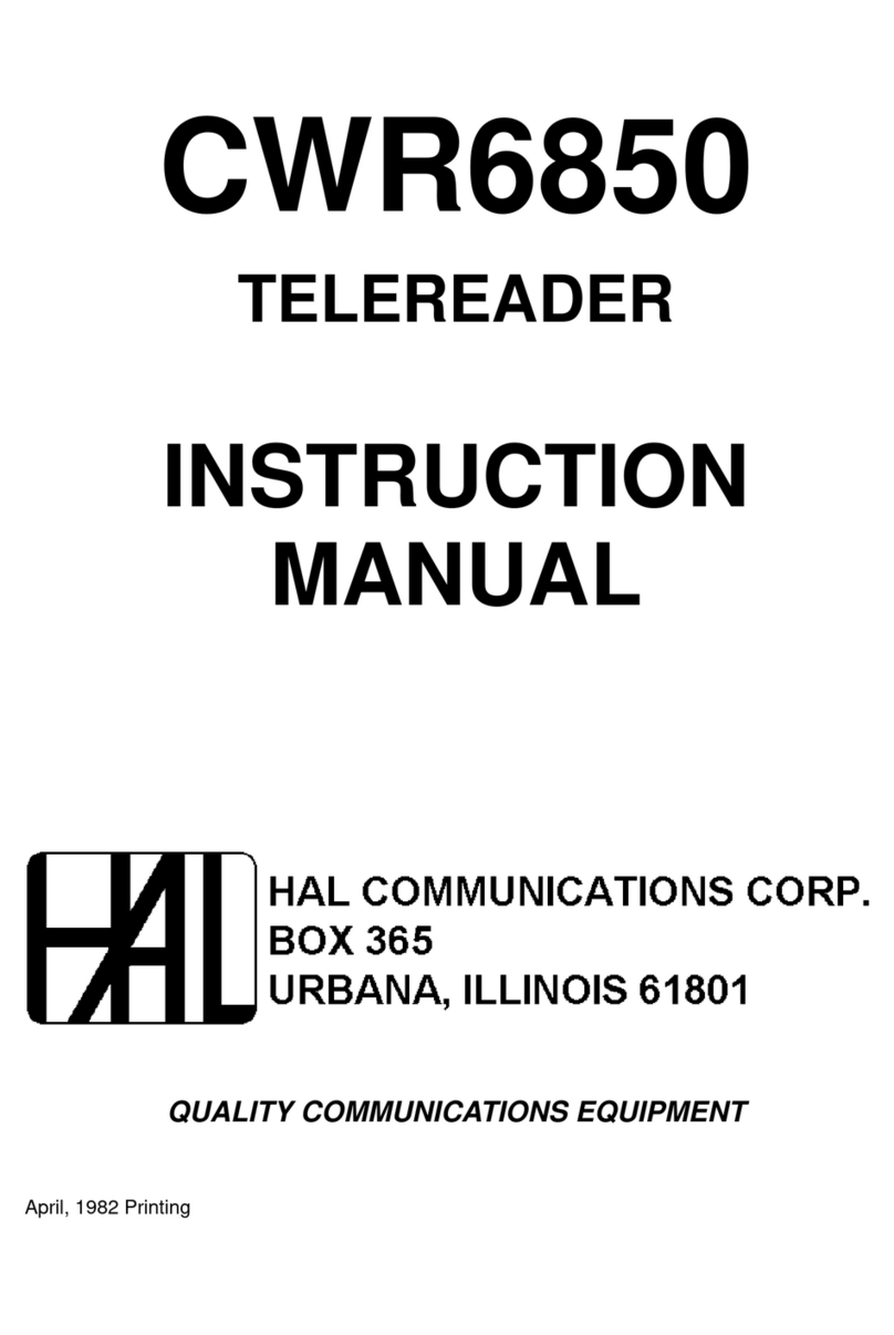 Hal Communications CWR6850 instruction manual