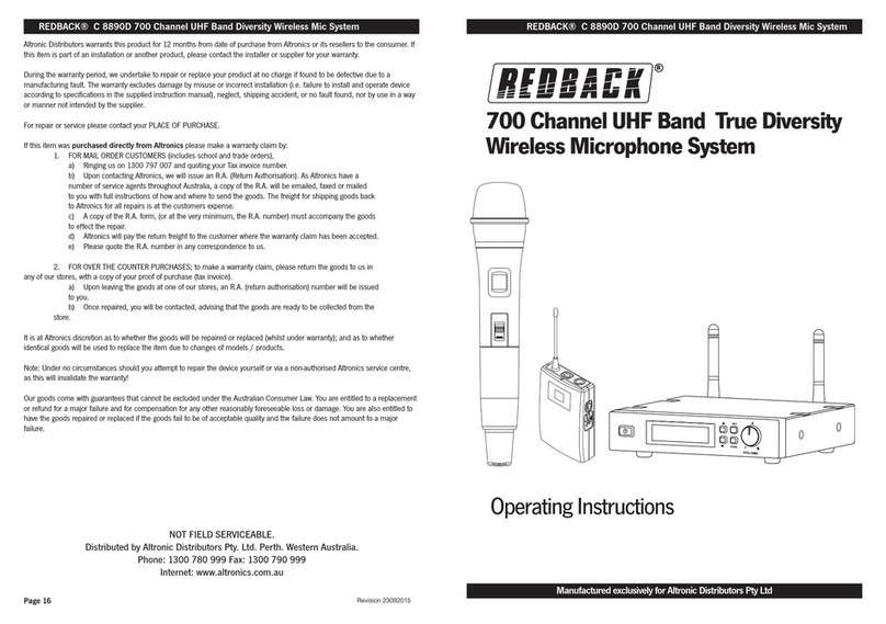 Redback C 8890D User manual