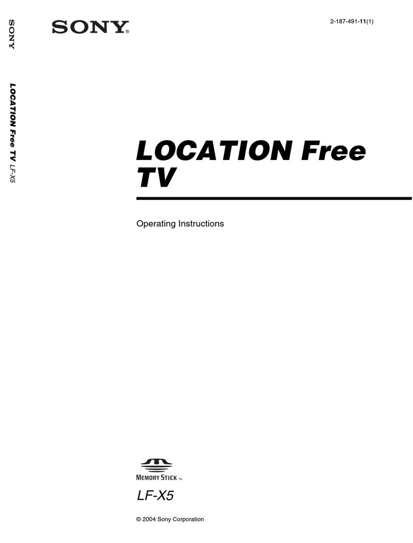 Sony LF-X5 - LocationFree TV - Wireless User manual