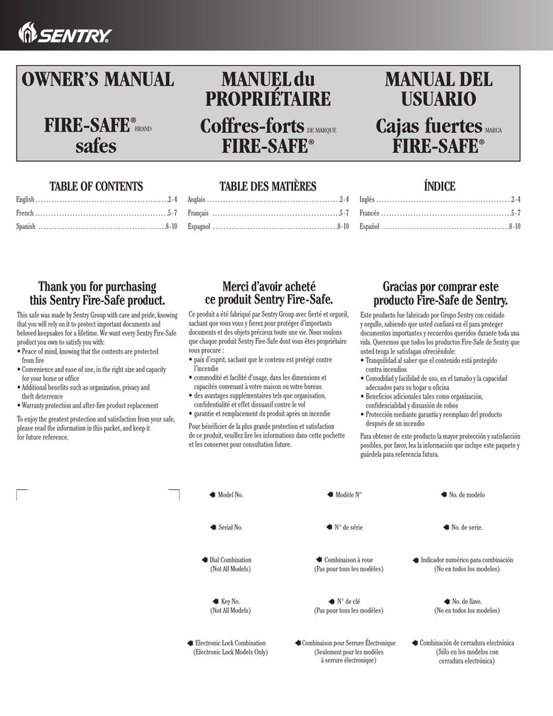 Sentry Fire-Safe series owner's manual