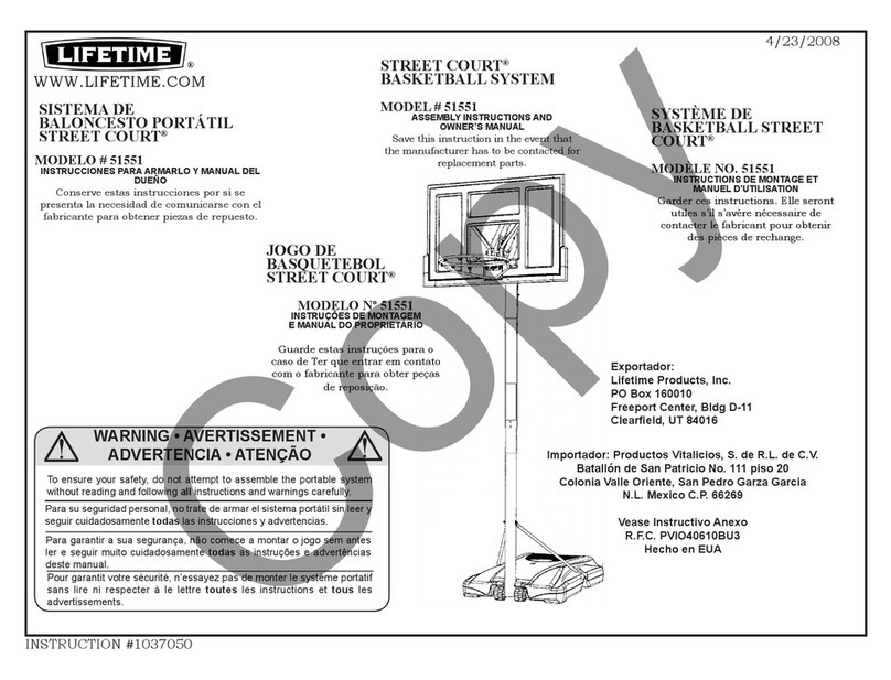 Lifetime 51551 Assembly instructions and owner's manual
