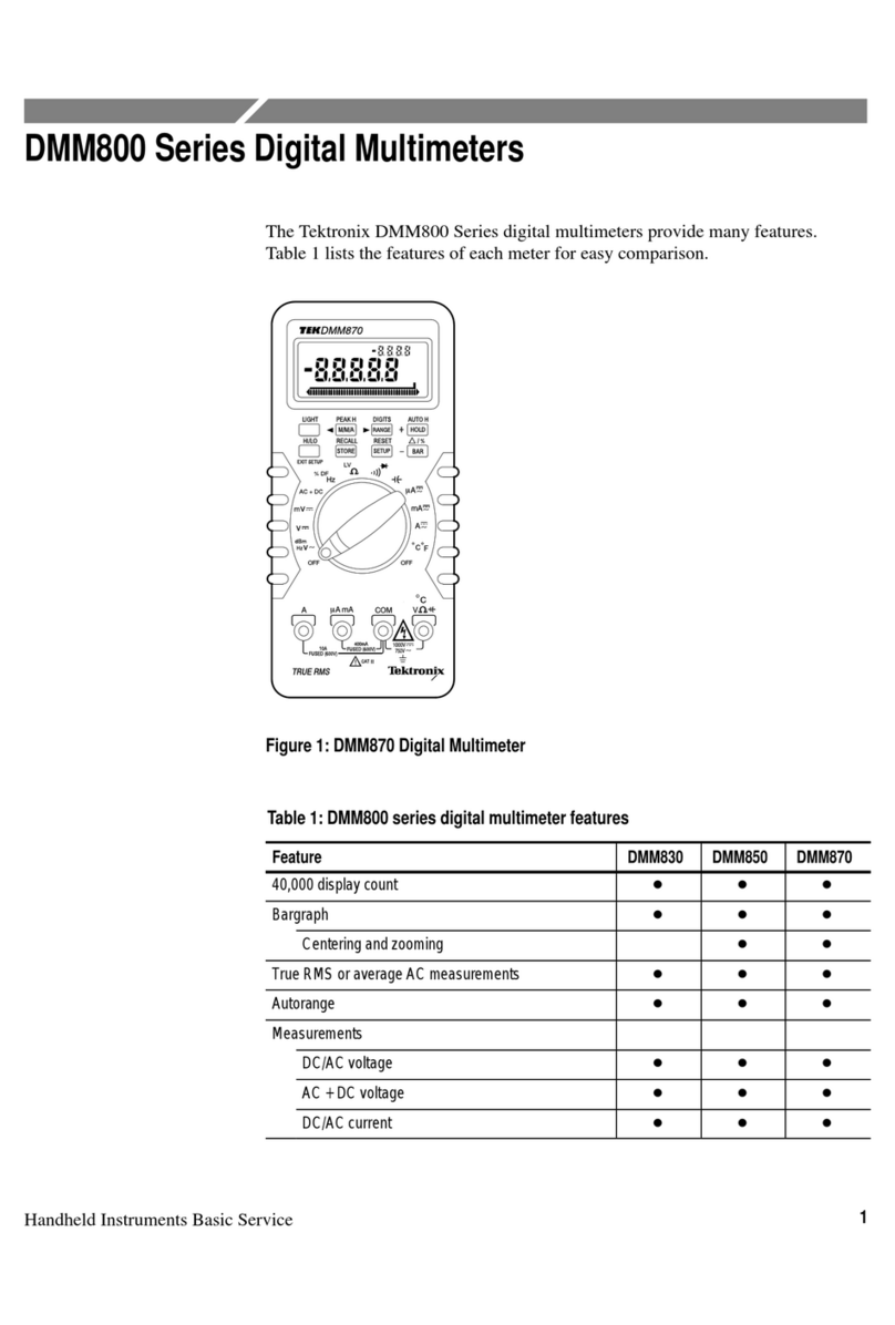 Tektronix DMM830 User manual Tektronix DMM830 User manual