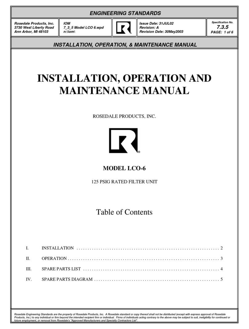ROSEDALE LCO-6 Installation, operation & maintenance manual
