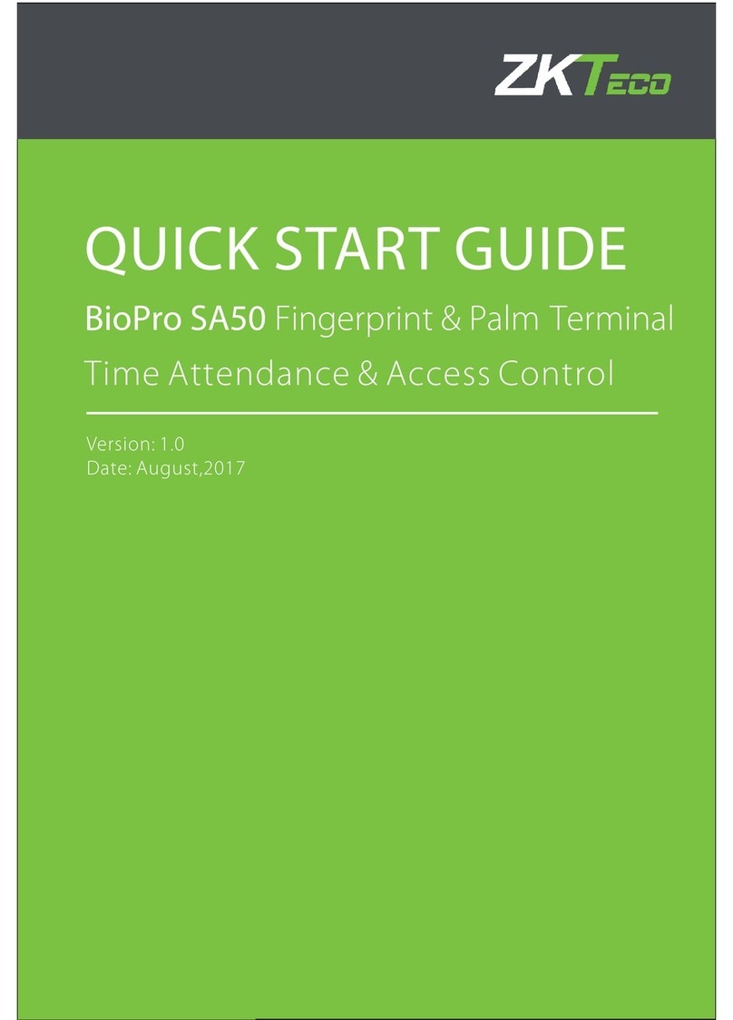 ZKTeco BioPro SA50 quick start guide