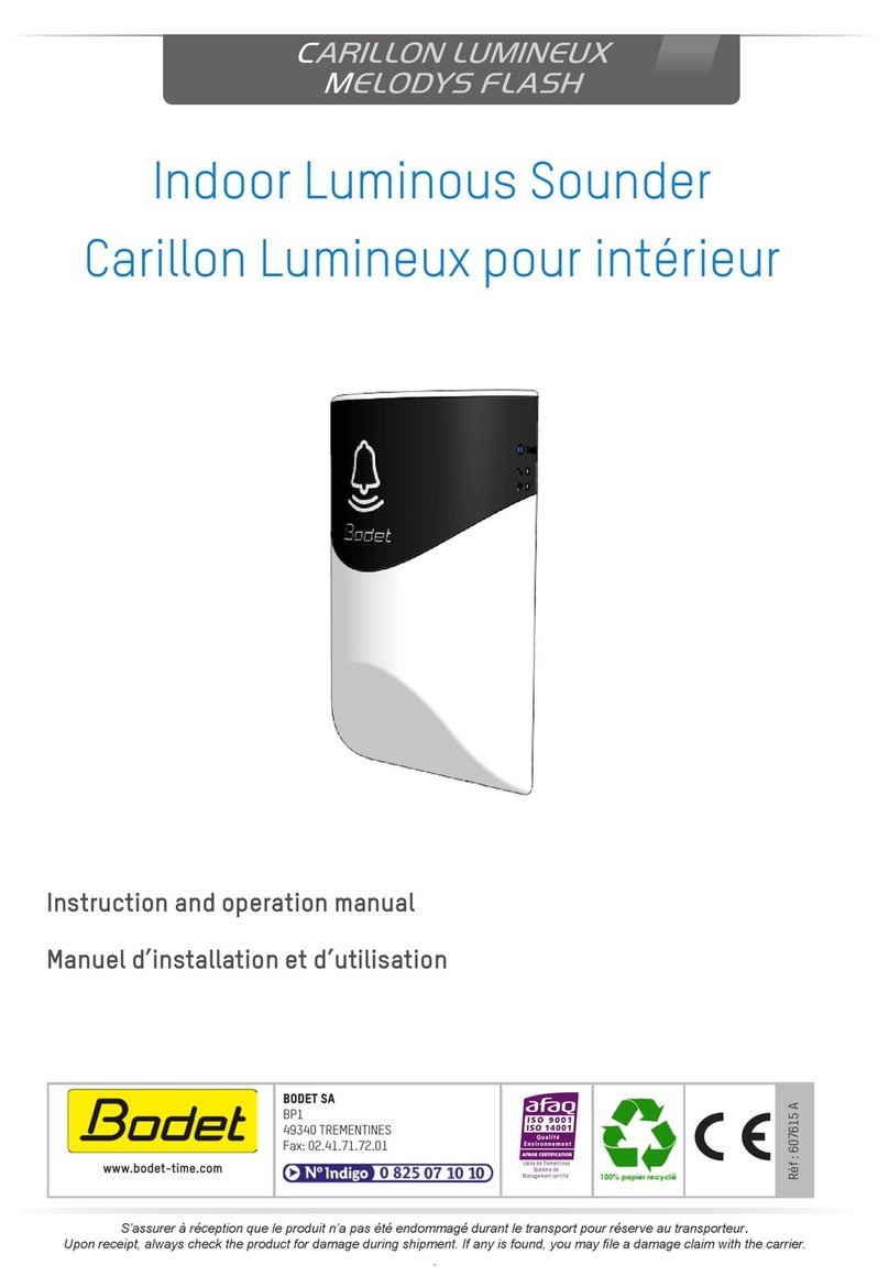 Carillon Lumineux Melodys Flash Instruction and operation manual
