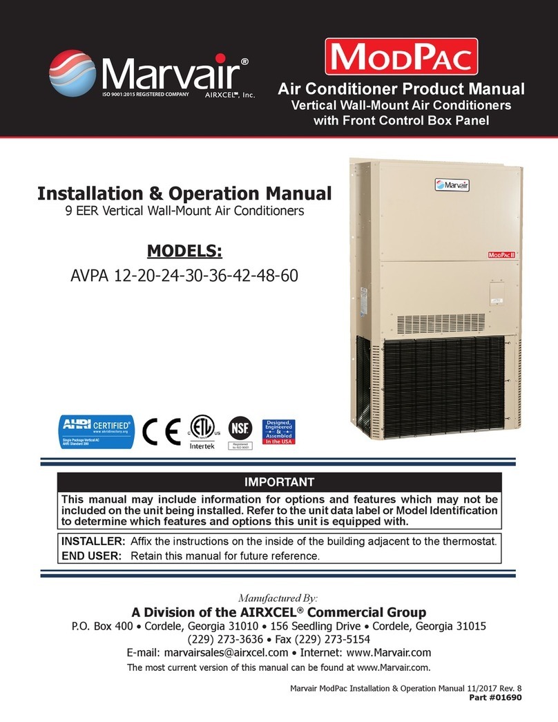 Marvair AVPA 12 series Installation & operation manual