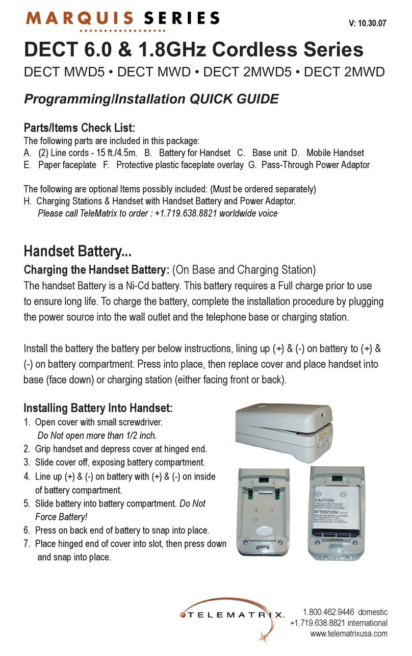 Telematrix DECT MWD5 User manual