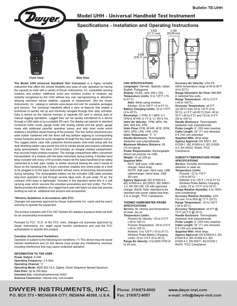 Dwyer Instruments UHH User manual