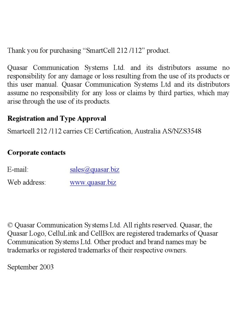 Quasar SmartCell 212 installation manual