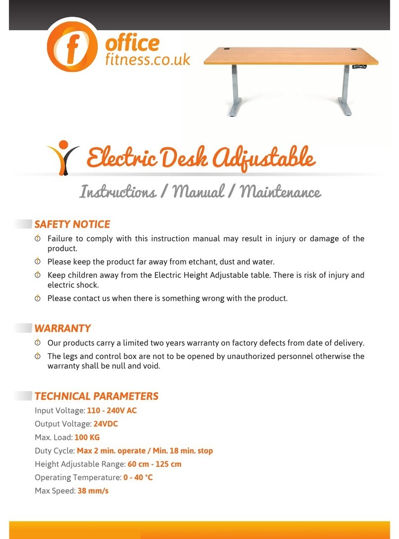 Office Fitness High Riser 1E User and maintenance instructions