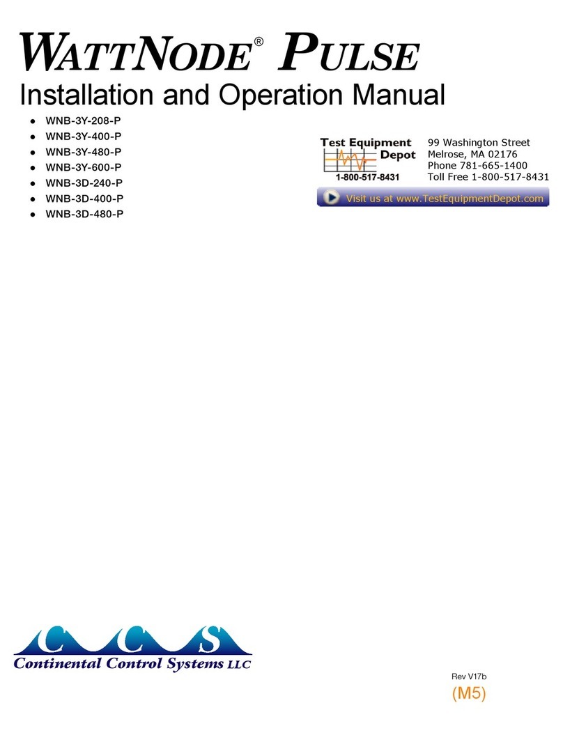 CCS WattNode Pulse WNB-3Y-208-P Installation and operation manual
