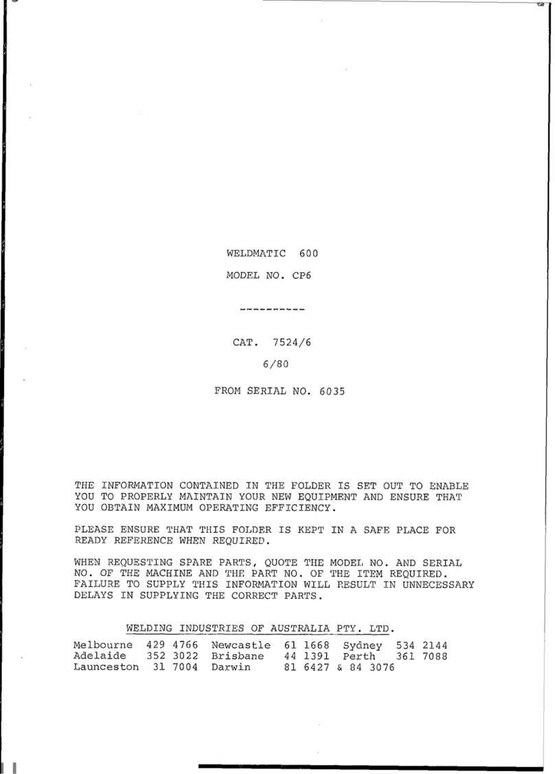 WIA WELDMATIC 600 User manual WIA WELDMATIC 600 User manual