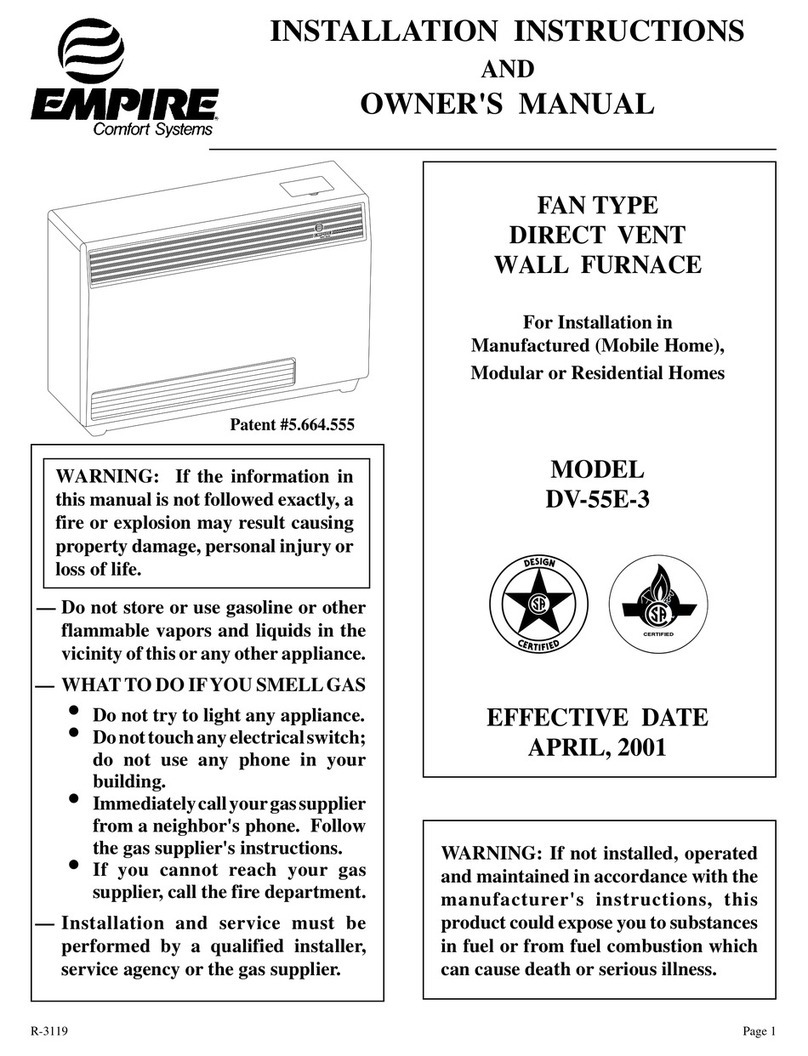Empire Comfort Systems DV-55E-3 Installation instructions and owner's manual Empire Comfort Systems DV-55E-3 Installation instructions and owner's manual