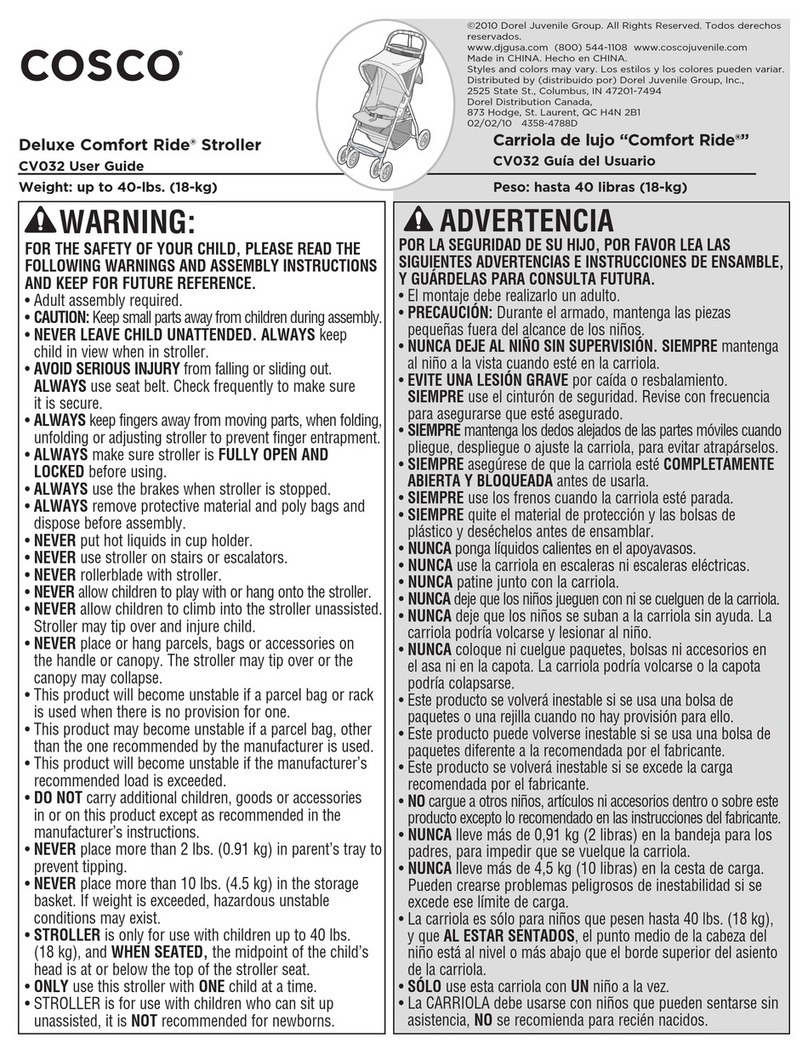 Cosco Deluxe Comfort Ride CV032 user guide
