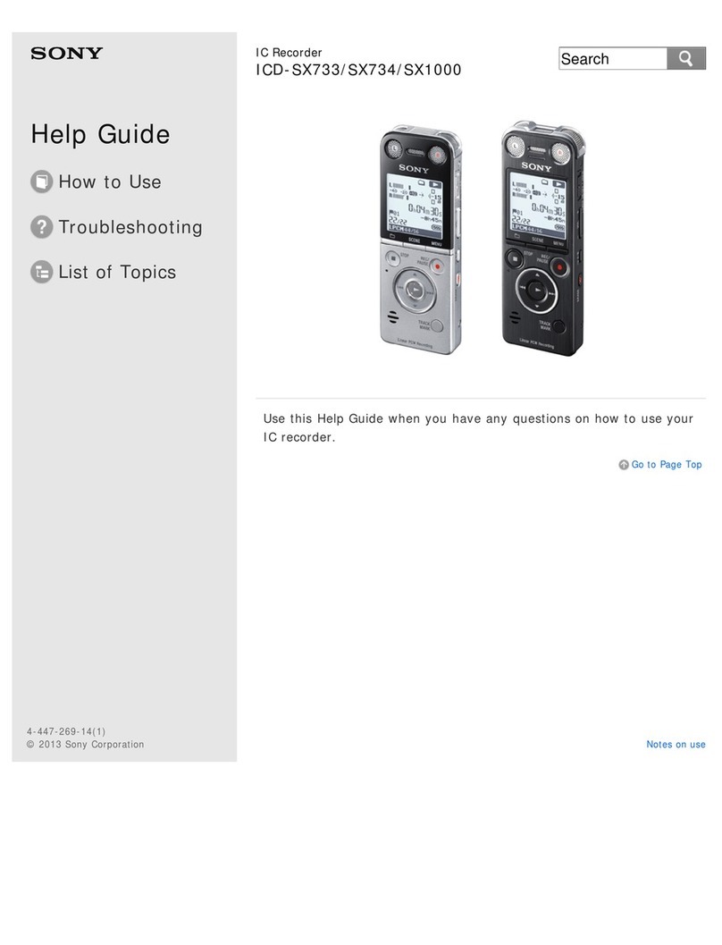 Sony ICD-SX733 Reference guide