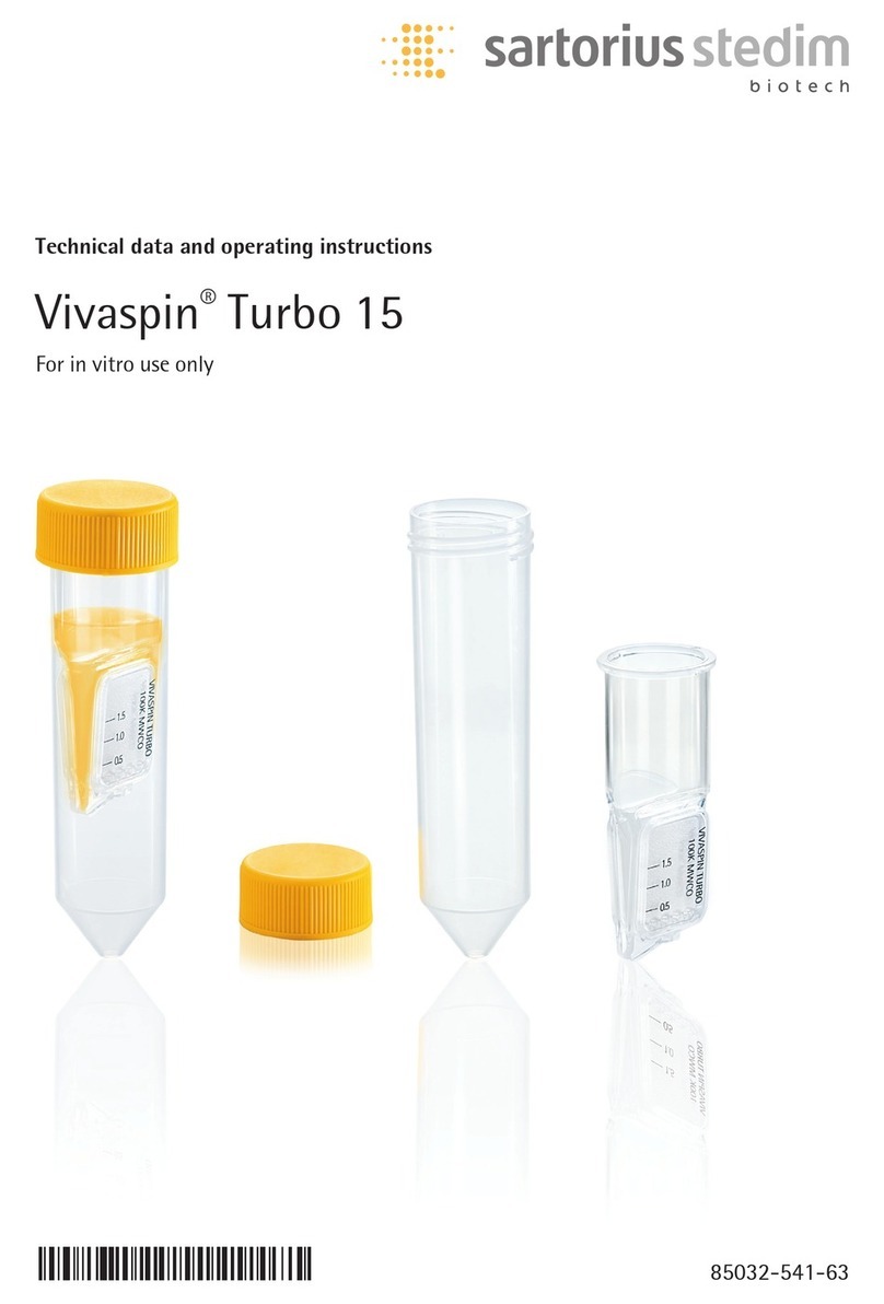 Sartorius stedim Vivaspin Turbo 15 Technical data