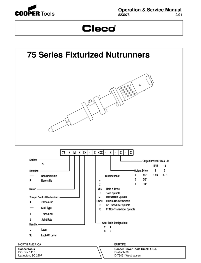 Cleco 75 Series Installation and operating instructions