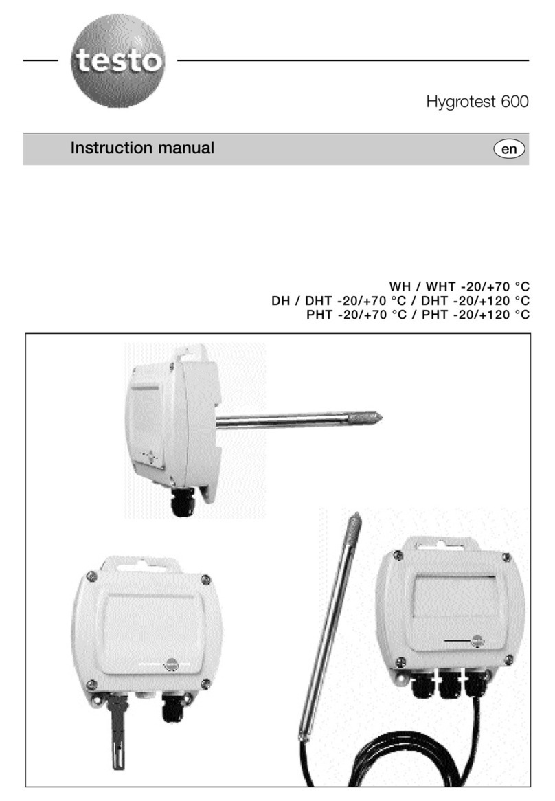 TESTO Hygrotest 600 WH User manual TESTO Hygrotest 600 WH User manual