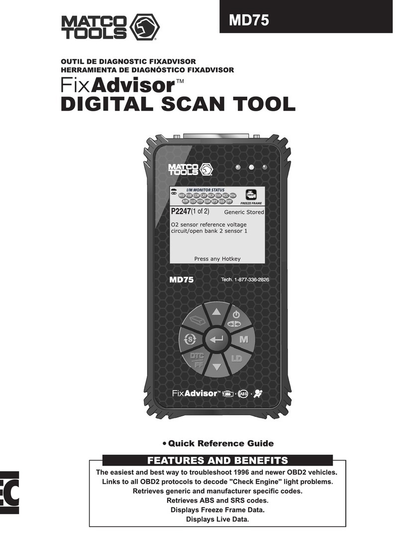Matco Tools FixAdvisor MD75 Quick reference guide