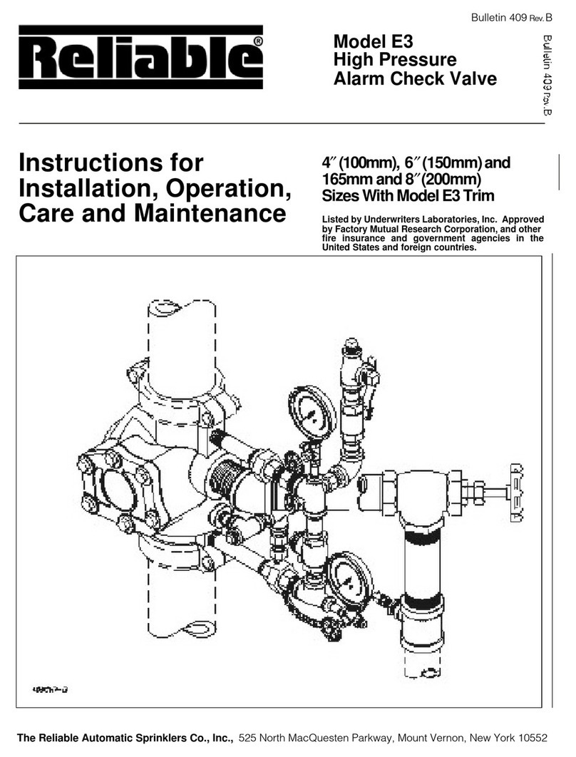 Reliable Enviromate E3 Instructions for installation, operation care and maintenance