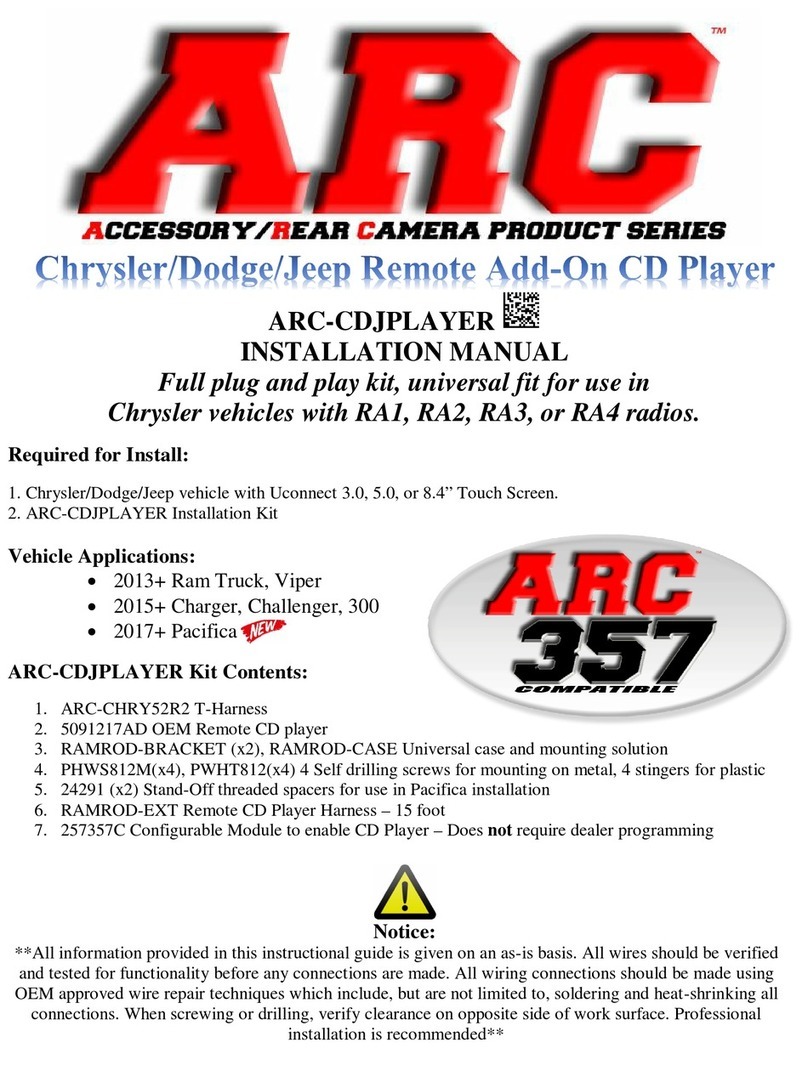 ARC ARC-CDJPLAYER installation manual