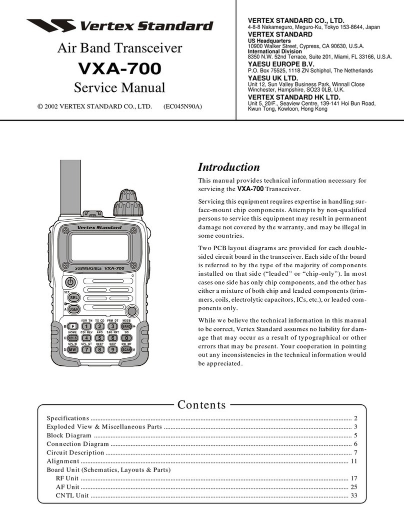Vertex Standard Spirit VXA-700 Service manual
