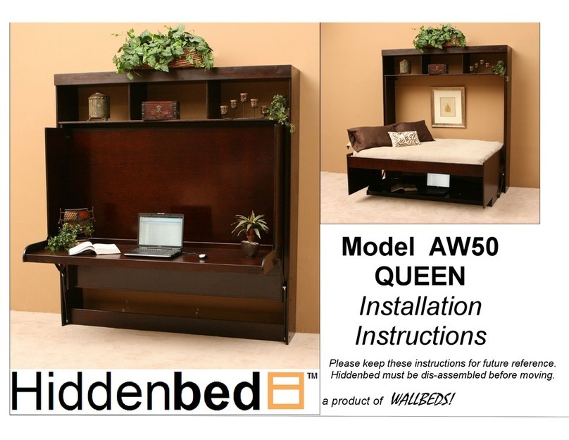 Hiddenbed AW50 QUEEN installation instructions