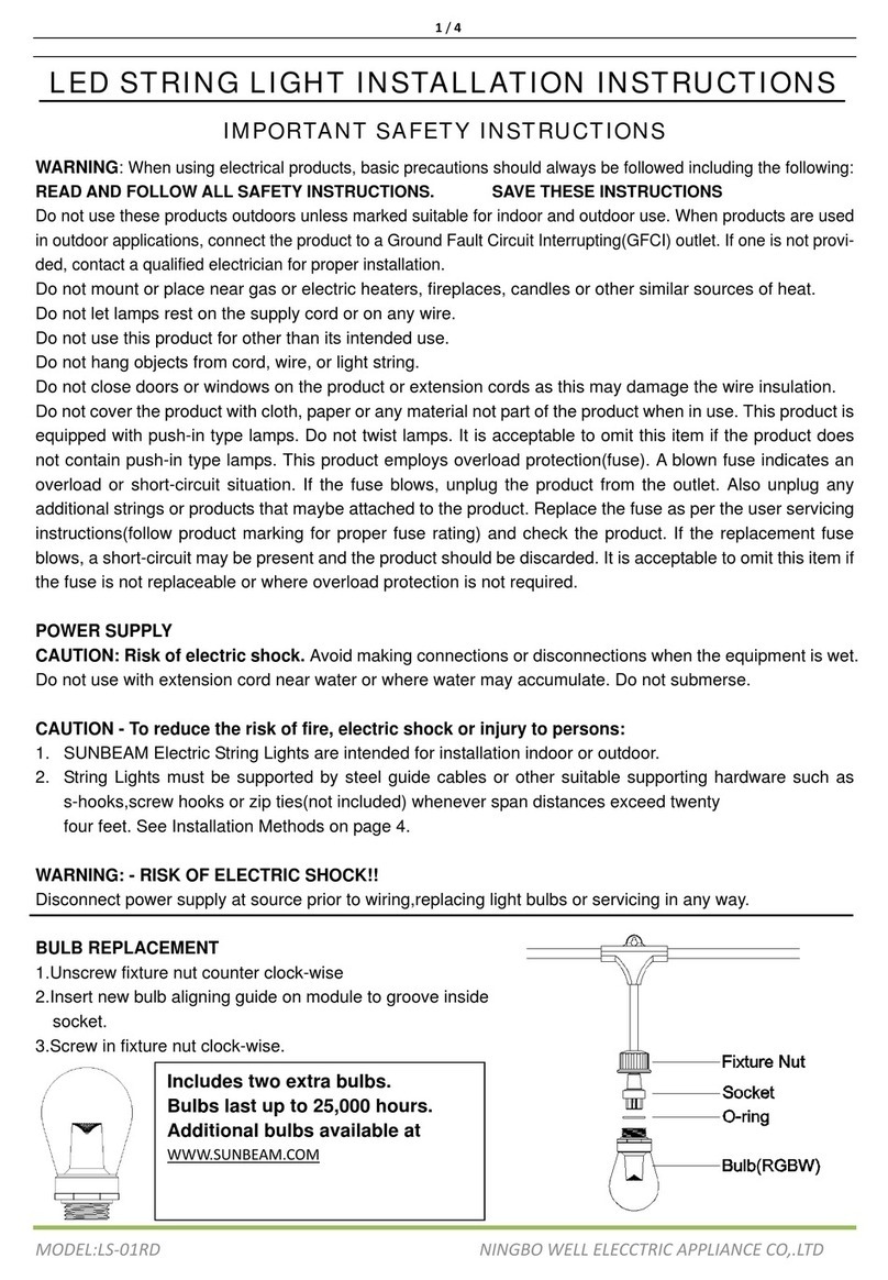 NINGBO WELL ELECCTRIC APPLIANCE LS-01RD installation instructions