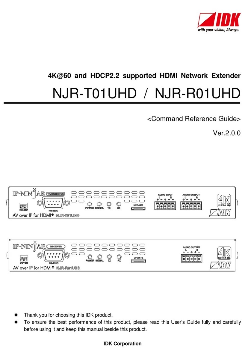 IDK NJR-T01UHD Command reference guide