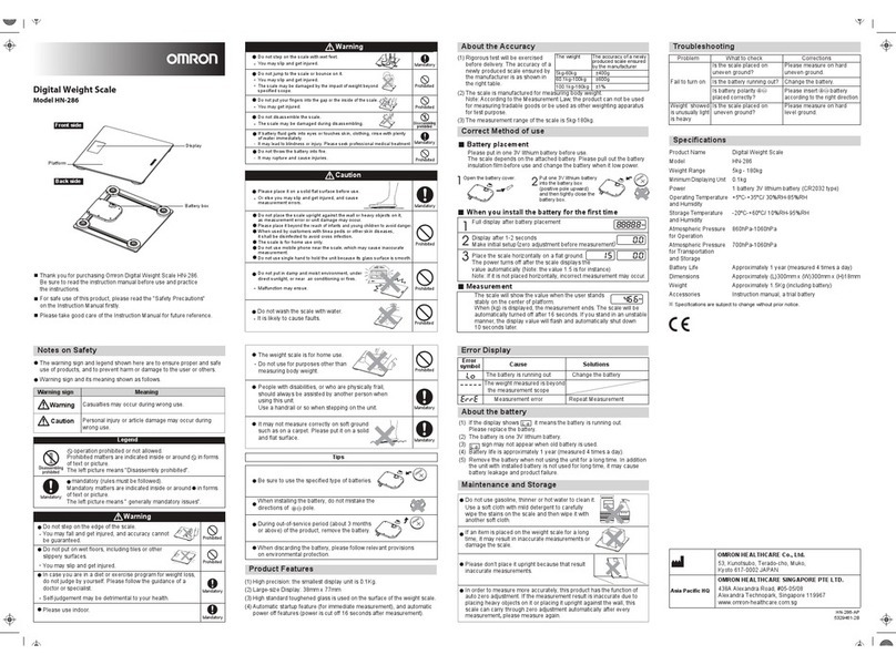 Omron HN-286 User manual Omron HN-286 User manual