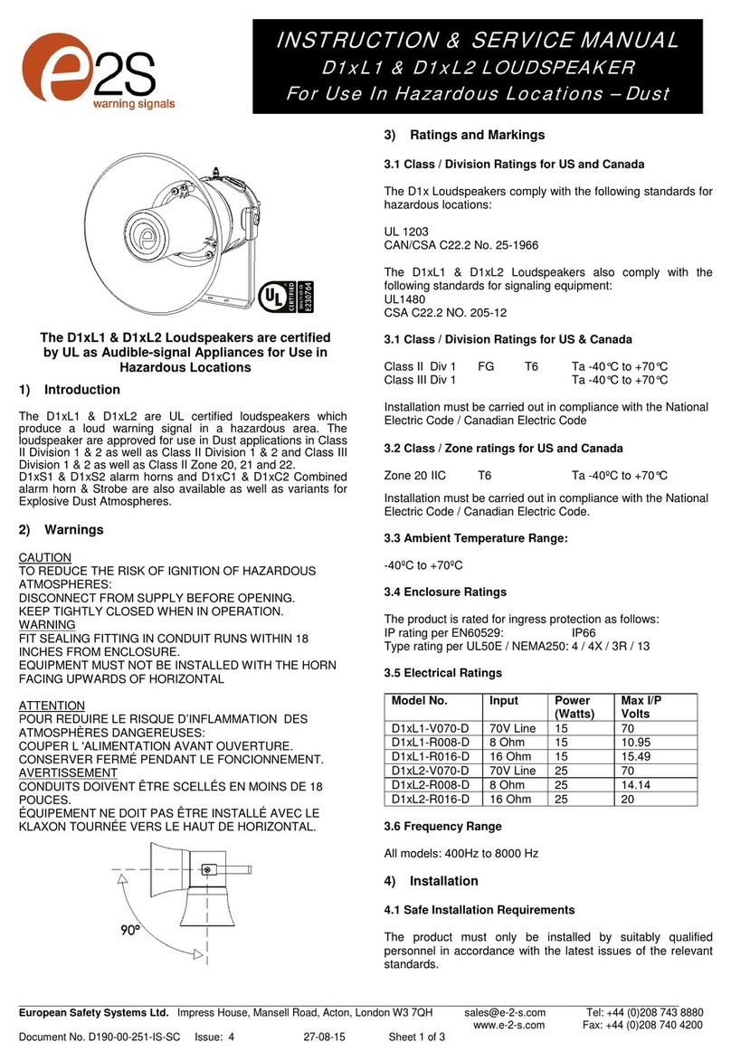 E2S D1xL1-V070-D Troubleshooting guide