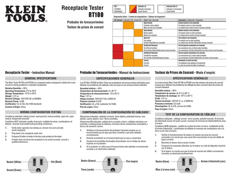 Klein Tools RT100 instruction manual