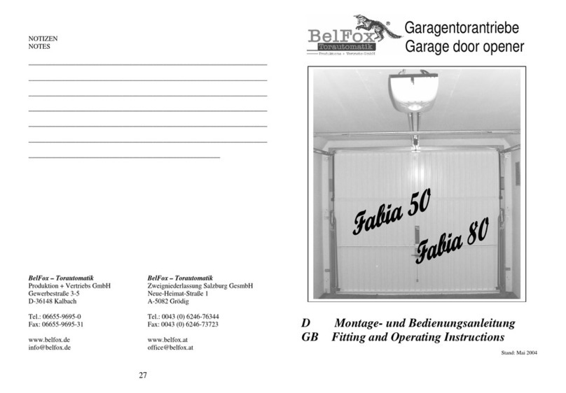 BelFox Fabia50 Fitting and operating instructions
