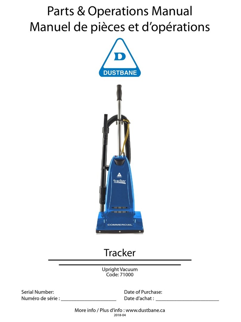 Dustbane Tracker 71000 Parts & operation manual