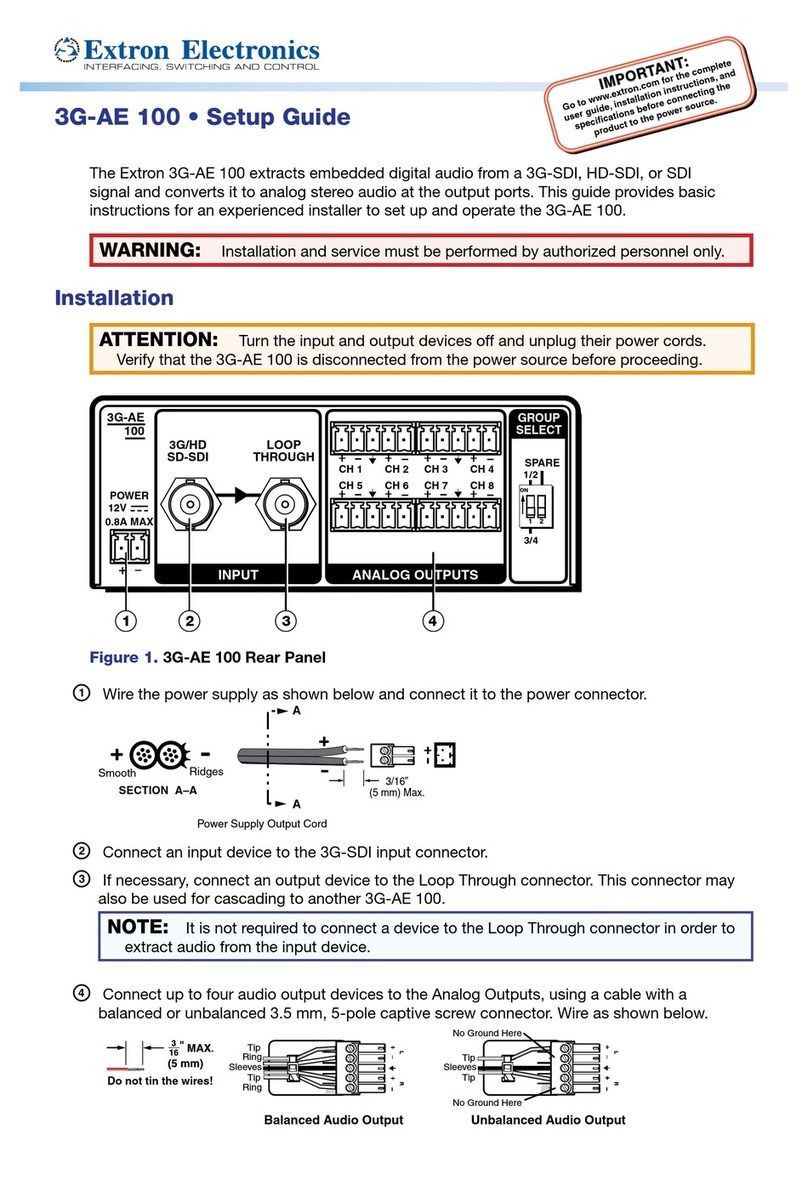 Extron electronics 3G-AE 100 Setup guide