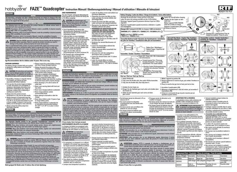 HobbyZone Faze RTF instruction manual