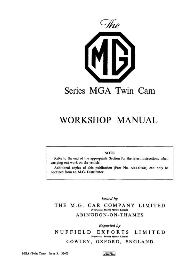 MG MGA Twin Cam Instruction manual