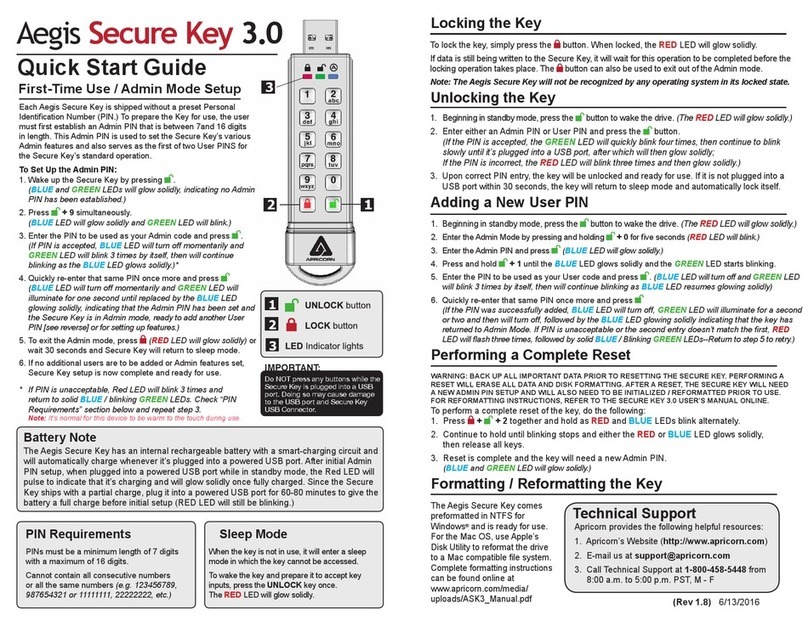 Aegis Secure Key 3.0 User manual