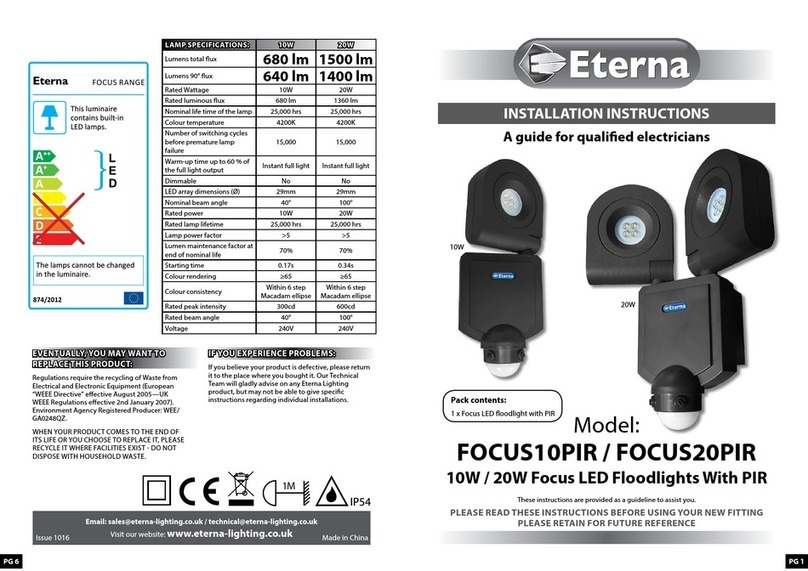 Eterna FOCUS10PIR installation instructions