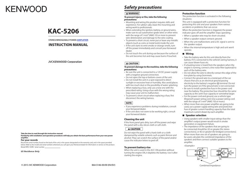 Kenwood KAC-5206 User manual