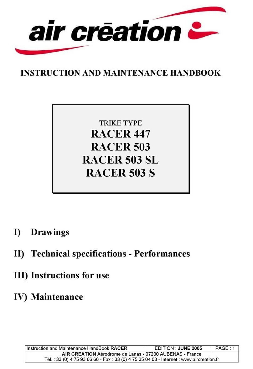 Air Creation RACER 447 Instruction and maintenance handbook