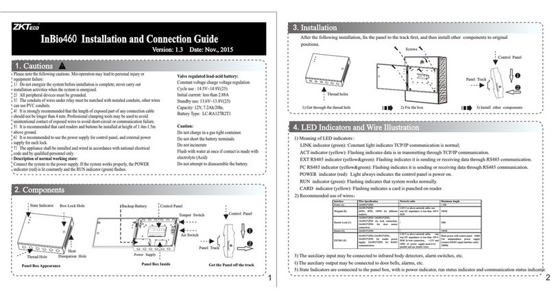 ZKTeco InBio460 Installation and connection guide
