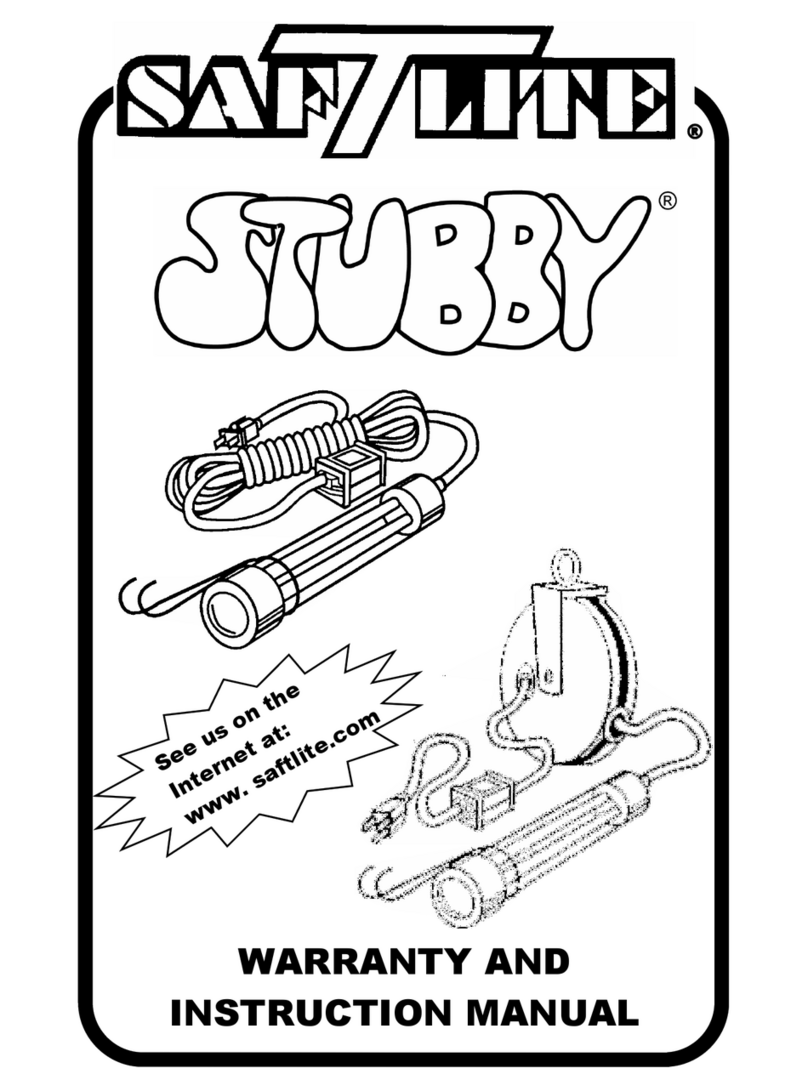 SafTLite Stubby Instruction manual and  warranty information